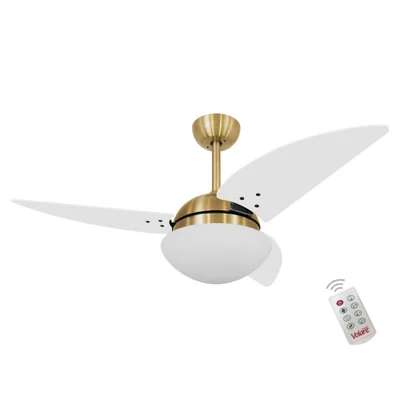 Ventilador De Teto Volare Dourado Vr42 Class Branco 220V e Controle Remoto