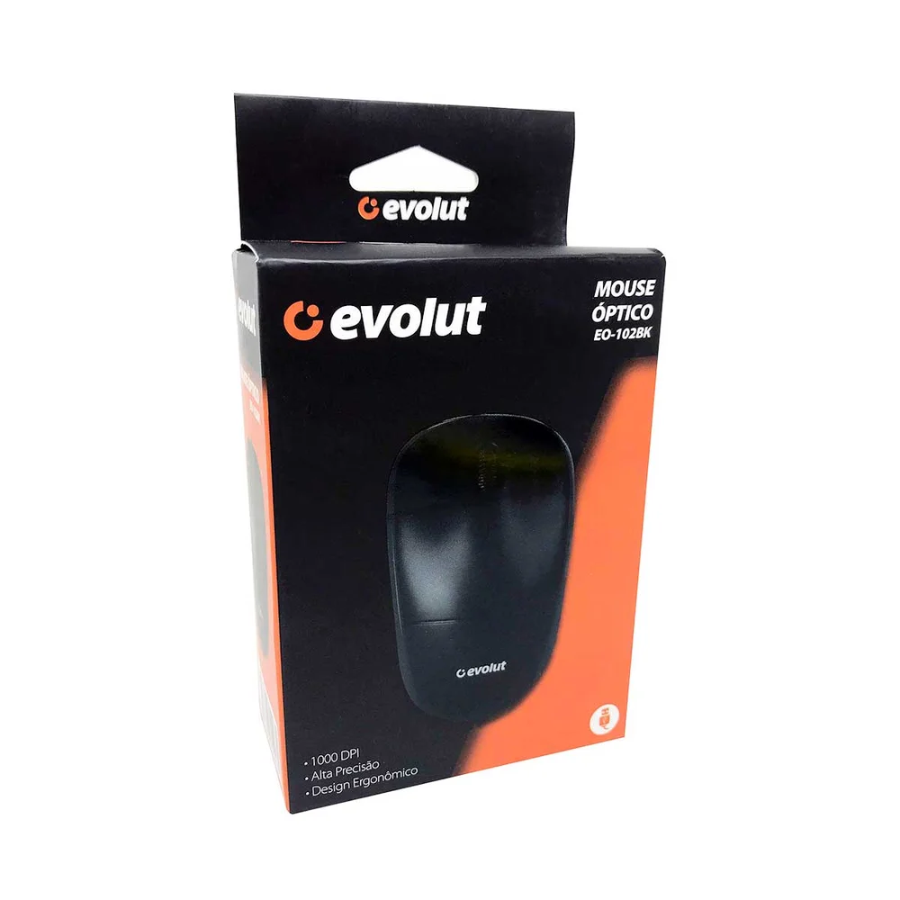 Imagem 3 de 3 do produto Mouse Office, Com Fio, Evolut - EO-102BK