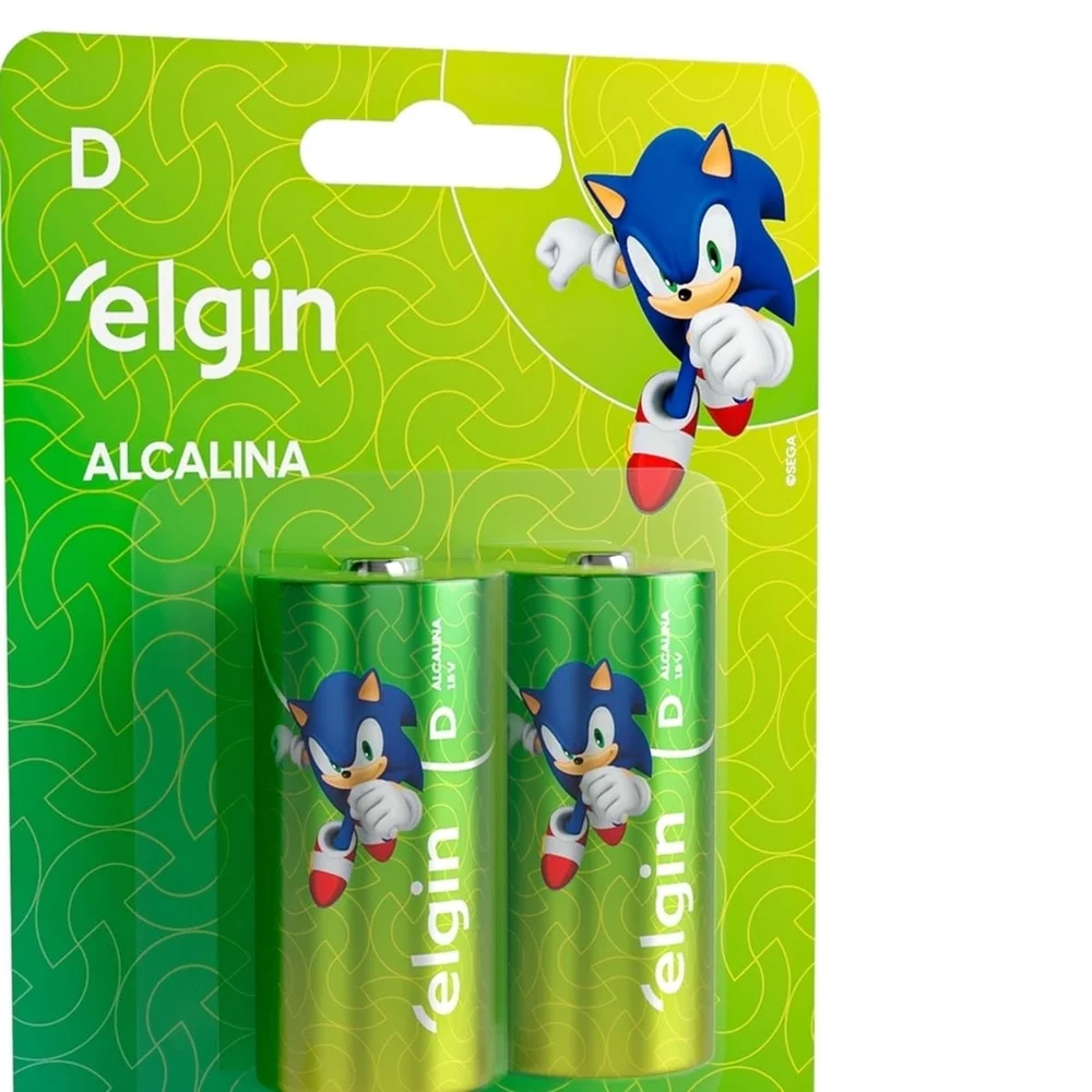 Pilha Alcalina Elgin, Tipo-D LR20, Blister C/2 - 82157 Pilha Alcalina Elgin, Tipo-D LR20, Blister C/2 - 82157