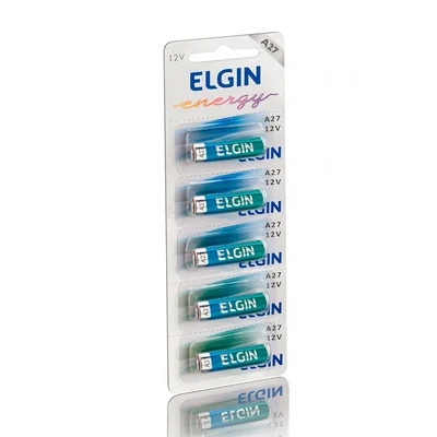 Pilha Alcalina A27, Cartela Com 5 Unidades, Elgin - 82196