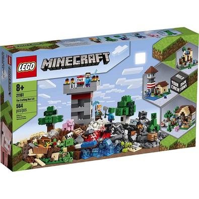 O LEGO Minecraft A Caixa de Minecraft 21161 traz a diversão do Minecraft para o mundo real com um conjunto diversificado de peças e peças de construçã