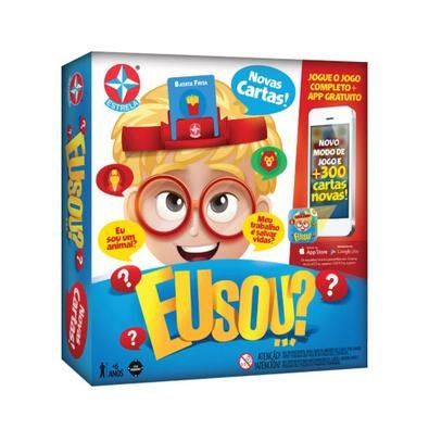 Com o jogo Eu Sou...?a brincadeira ficará ainda mais emocionante, o jogo vem com 50 cartas, uma ampulheta e 6 alças de cartas para o seu filho brincar