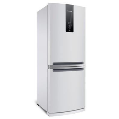 Tenha os alimentos mais utilizados sempre à mão com a Geladeira Brastemp 443 Litros Frost Free Inverse. Ela possui refrigerador em cima e freezer emba