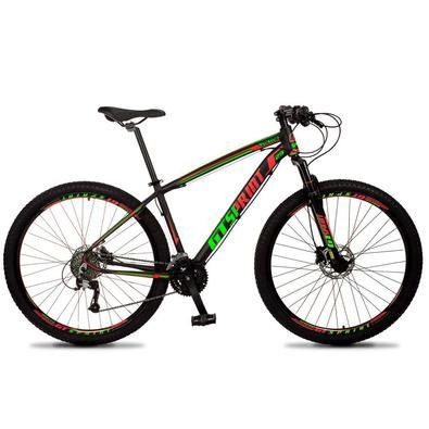 Bicicleta Aro 29 Gt Sprint Volcon 27v Susp E Freio Hidraulic - Preto/vermelho E Verde - 17´´ - 17´´