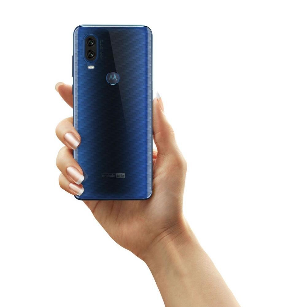 Película Traseira De Fibra De Carbono Transparente Para Motorola One Vision - Gshield