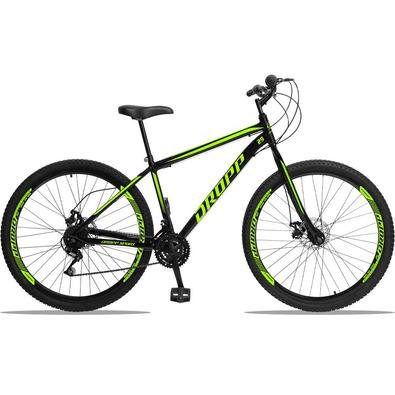 Dropp Sport é nossa Mountain Bike com quadro em aço carbono, além de ter um ótimo custo benefício o quadro é super resistente. Possui 21 combinações d