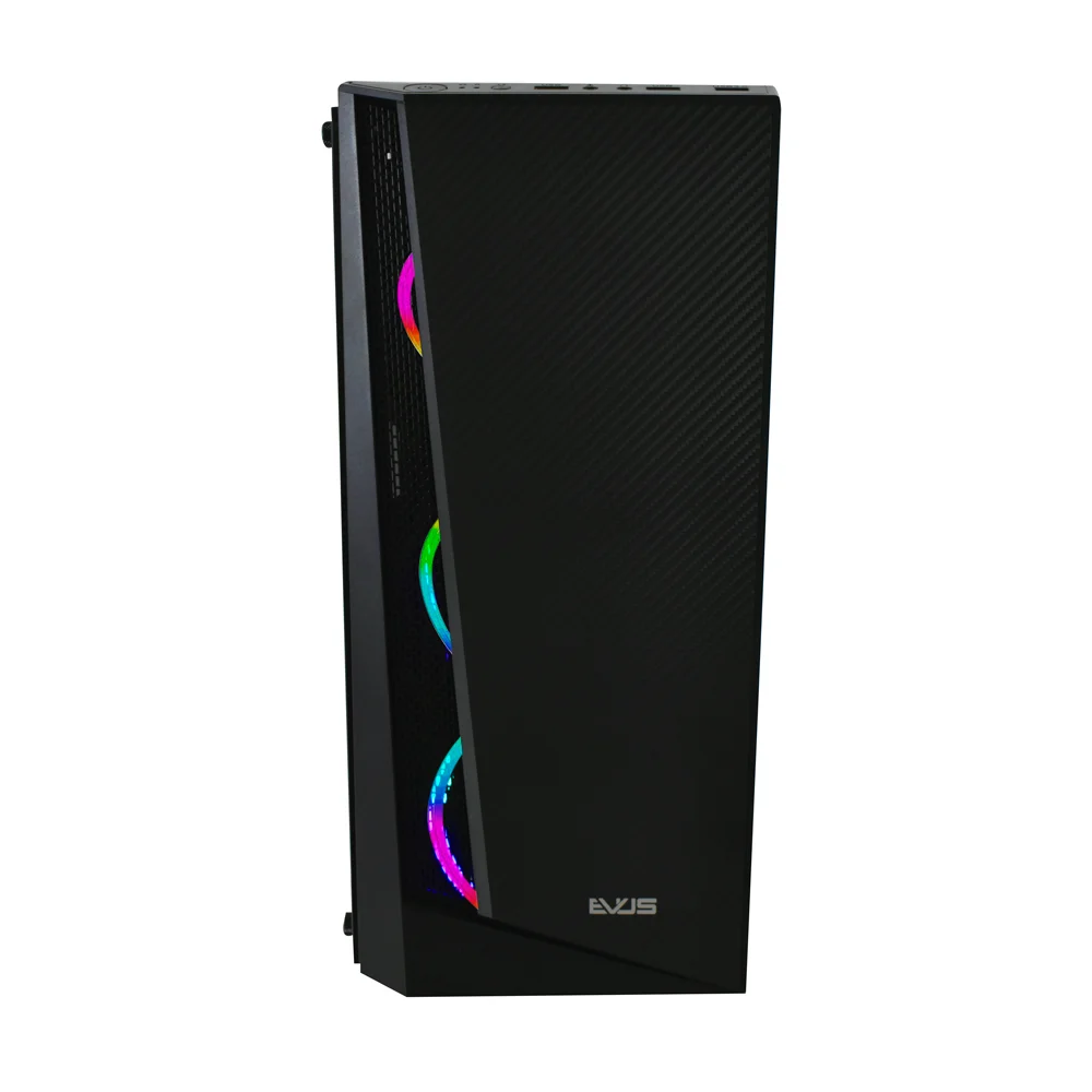 Imagem 4 de 5 do produto Gabinete Gamer, Evus, Ev-g15, Lateral Em Vidro Temperado, 3 Coolers Rgb Inclusos