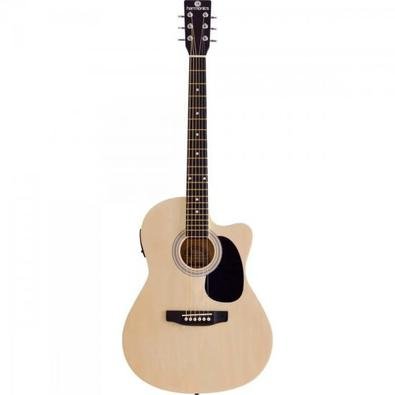 Violão Harmonics GE-21NT Eletroacústico Aço, possui Braço em Nato, Escala em Acer Plywood, Tampo em Linden, Trastes de 52mm em Cobre e ainda Ativo com