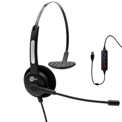 Headset TopUse, USB, Voip, Com Tubo Flexível - HTU-300