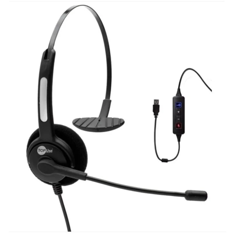 Imagem 2 de 4 do produto Headset TopUse, USB, Voip, Com Tubo Flexível - HTU-300