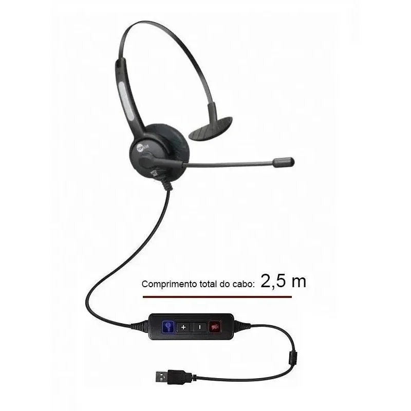 Imagem 3 de 4 do produto Headset TopUse, USB, Voip, Com Tubo Flexível - HTU-300