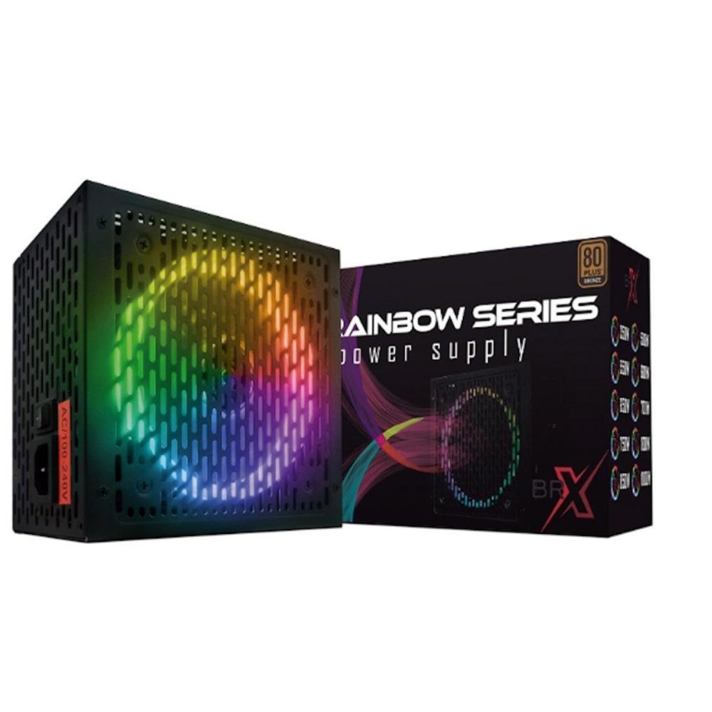Fonte BRX Rainbow, 80 Plus, 550W, Bivolt, RGB