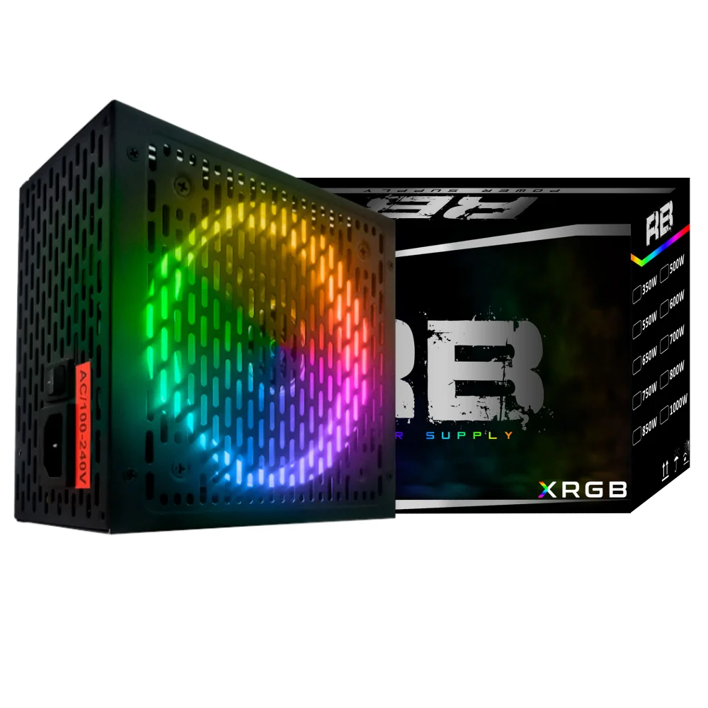 Imagem 3 de 5 do produto Fonte BRX Rainbow, 80 Plus, 550W, Bivolt, RGB