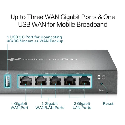 Roteador TP-LINK, VPN, Multi-Wan Gigabit, Safestream - TL-ER605 SMB — foto 4