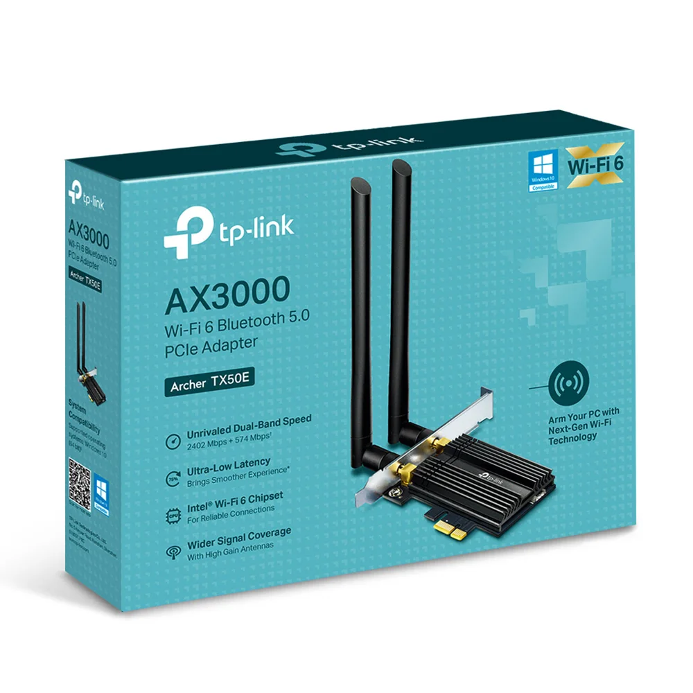 Imagem 2 de 5 do produto Adaptador Tp-link PCi Express, 3000mbps, Wi-fi 6, Bluetooth 5.0, Ax3000, Archer Tx50e