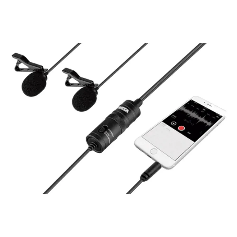 Imagem 4 de 5 do produto Microfone De Lapela Boya Duplo, Com Fio - BY-M1DM