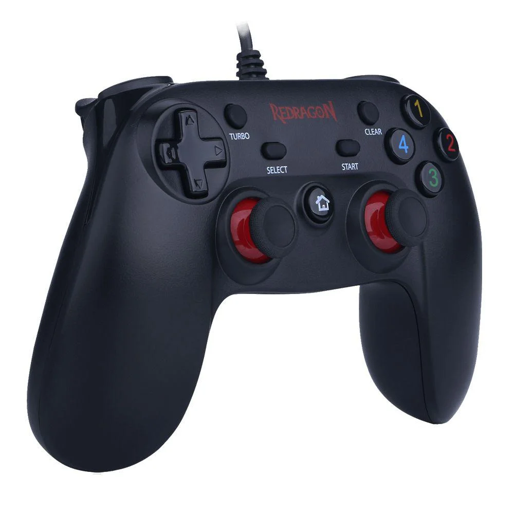 Imagem 3 de 5 do produto Controle, Redragon, Saturn, Pc/ps3, Preto Fosco/vermelho, G807