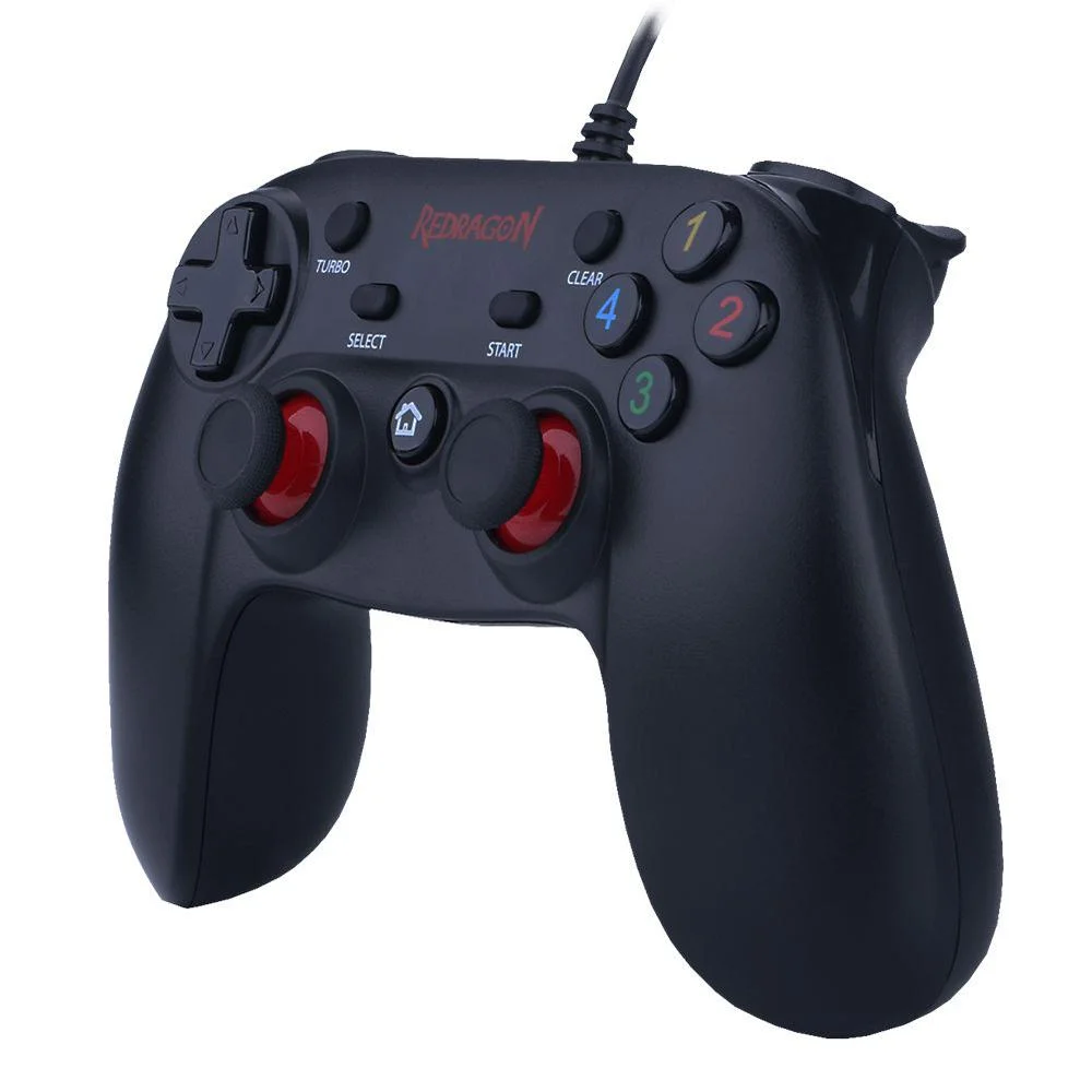 Imagem 4 de 5 do produto Controle, Redragon, Saturn, Pc/ps3, Preto Fosco/vermelho, G807