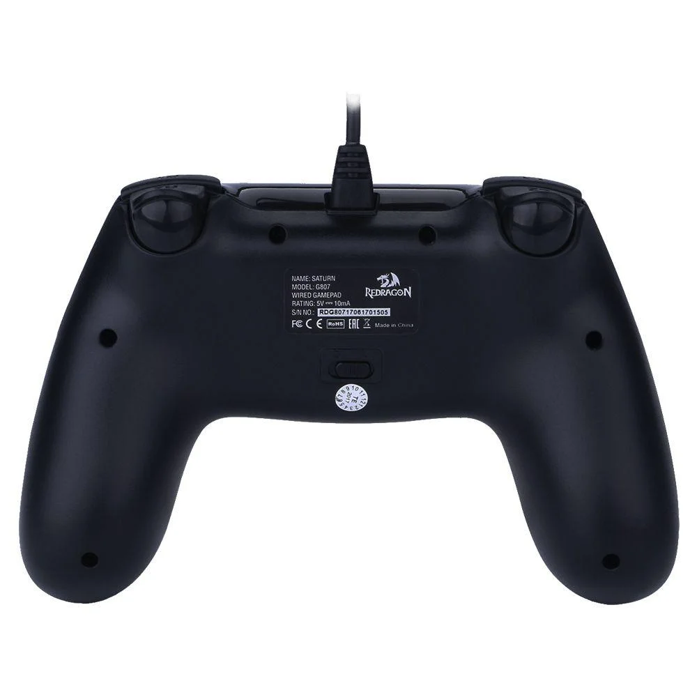 Imagem 5 de 5 do produto Controle, Redragon, Saturn, Pc/ps3, Preto Fosco/vermelho, G807