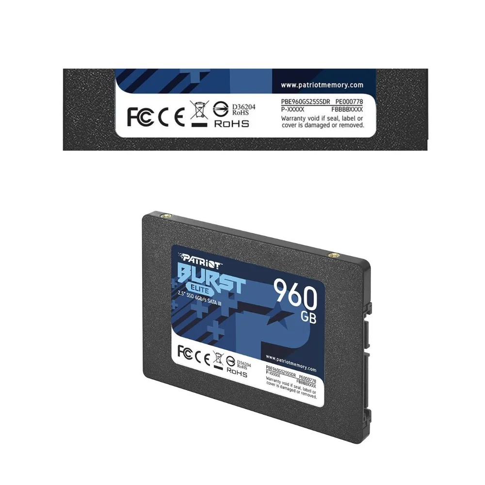 SSD 960GB 25 Sata 3 Burst Elite Patriot KaBuM