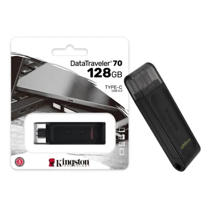 Pen Drive 128GB, Kingston Dt70, USB 3.2 Datatraveler 70, USB-C 3.2, Gen 1