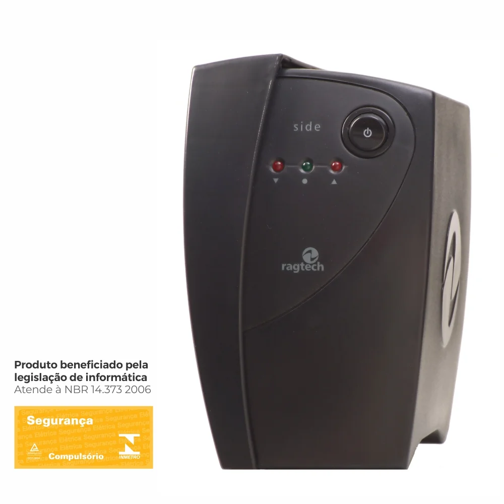 Imagem 2 de 5 do produto Estabilizador Ragtech Side Laser 500va E. Trivolt / S.115v 4 Tomadas