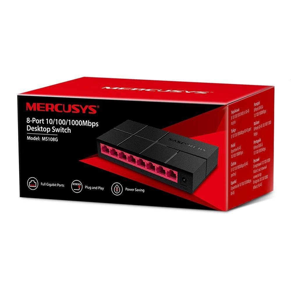 Switch 05 Portas 10/100/1000 Mbps, MERCUSYS MS105G - Imagem 2