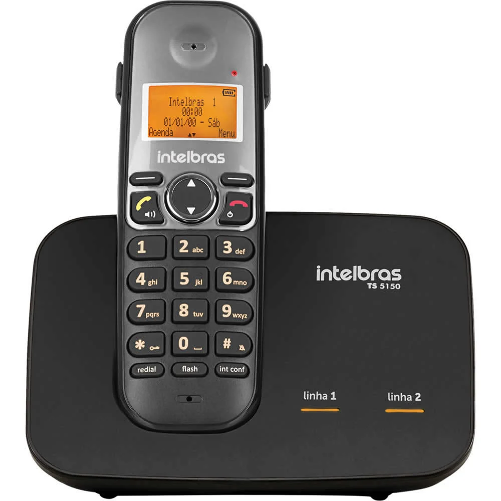 Imagem 4 de 5 do produto Telefone Sem Fio Intelbras Para Duas Linhas Com Id E Viva Voz Ts 5150