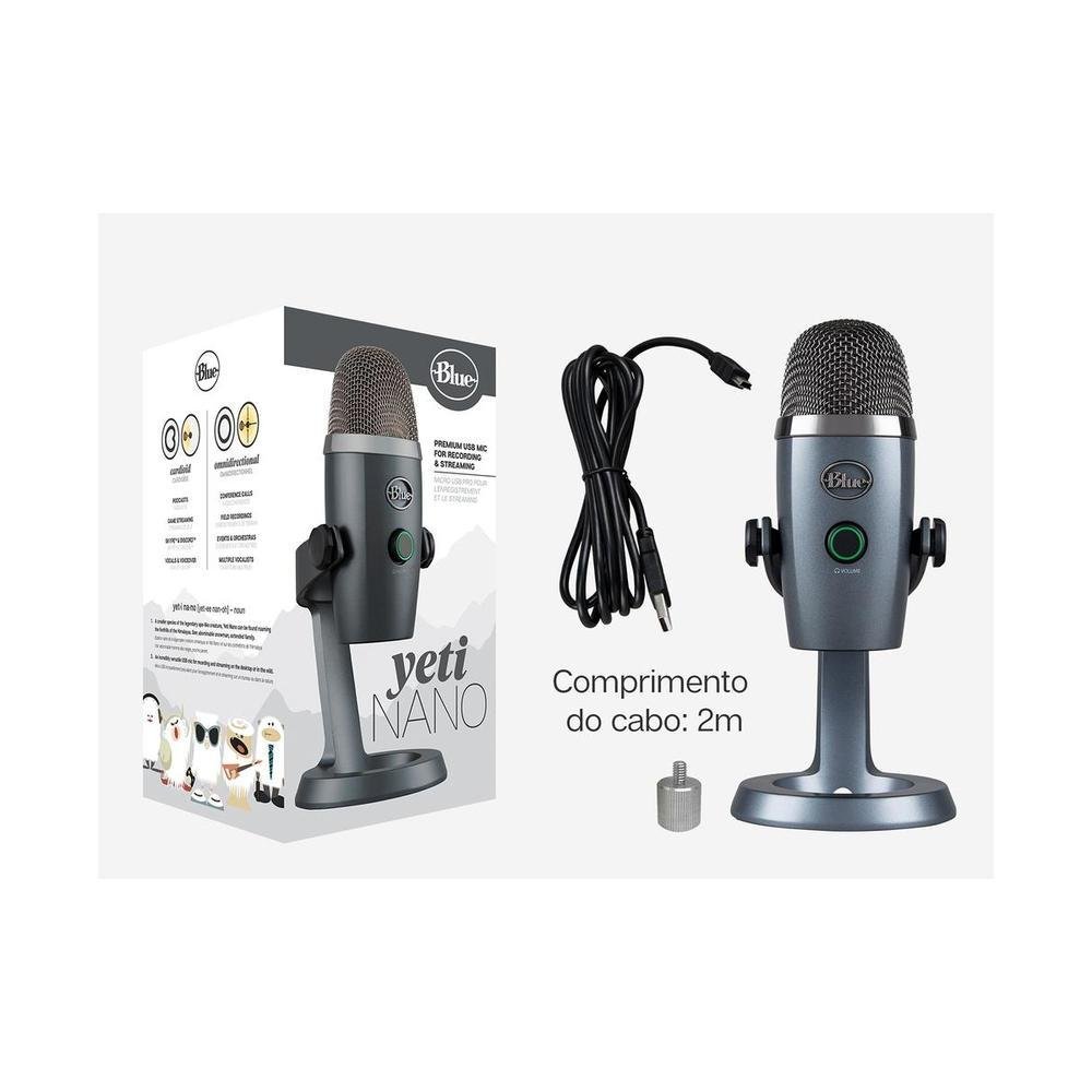 Microfone Condensador Logitech Yeti Cinza | KaBuM!