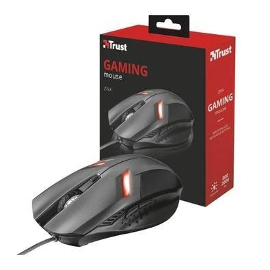 Mouse Usb Trust Gaming, Ziva 800/2000 Dpi, Preto