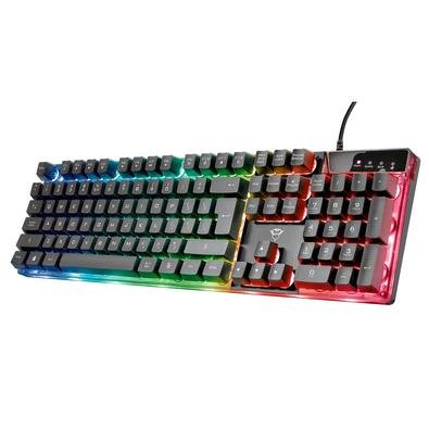 Teclado Gamer Trust, Gxt 835, Azor, Illuminated, Led, Us - 23651