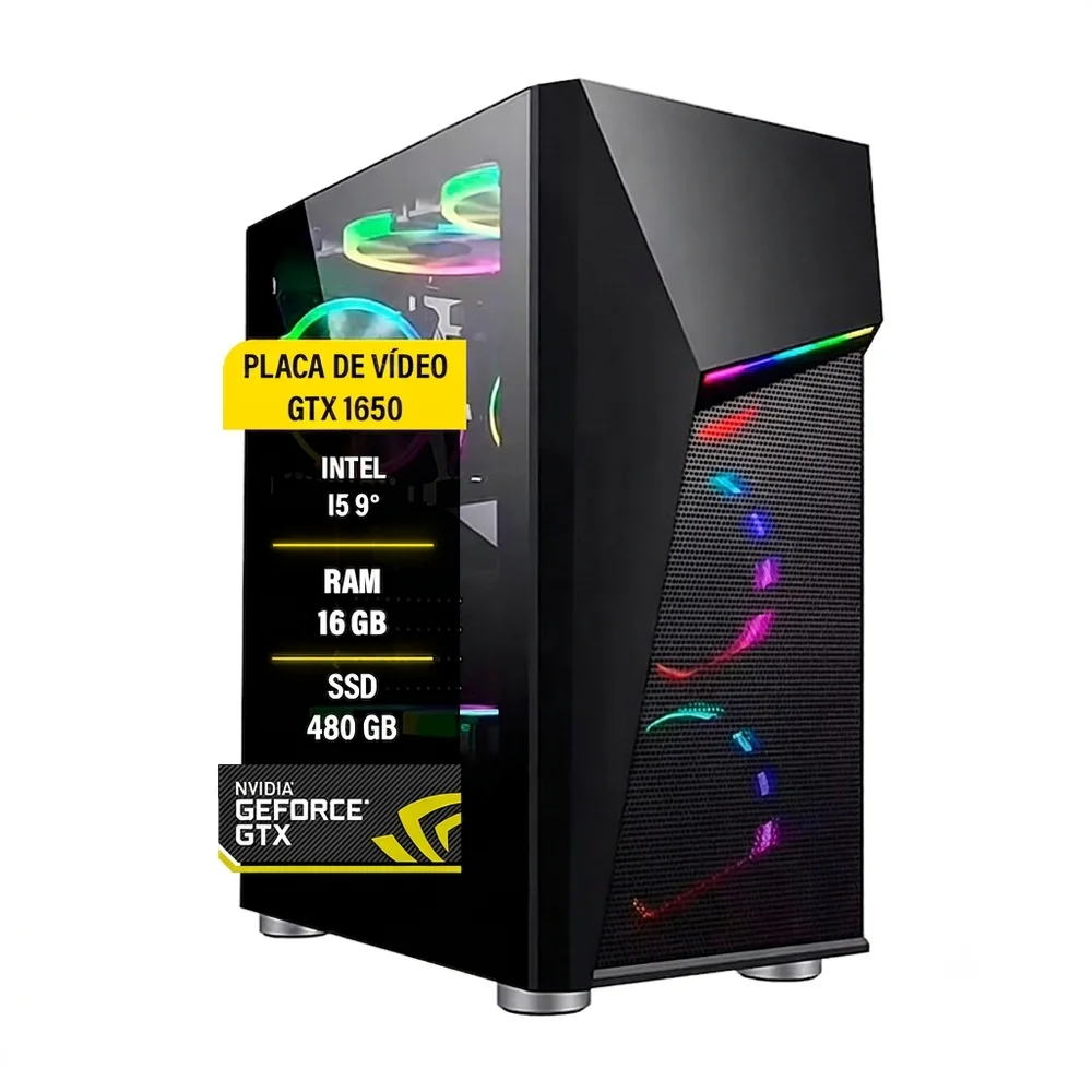 PC Gamer Amorim Intel I5, Gtx 1050, 16GB,  HD 1tTB, SSD 480GB, Fonte Real 750W