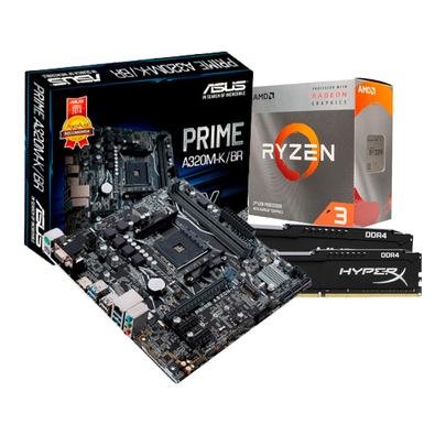 PROCESSADOR AMD RYZEN 3 3200G 3.6GHz (4.0GHz TURBO) 4-CORES 4-THREDS Velocidades mais elevadas, mais memória e largura de banda mais ampla do que as g