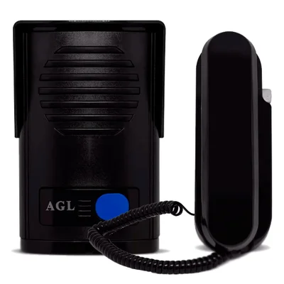 Porteiro Eletrônico Residencial Agl P-20 Preto Com Alimentação Interna