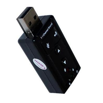 Placa De Som Externa USB, Som Virtual 7.1, Microfone - AD0021