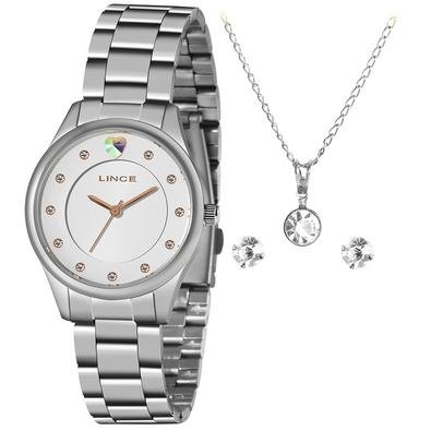 Relógio Lince Feminino Lrmh121l Kx33s2sx Prateado + Semijóia