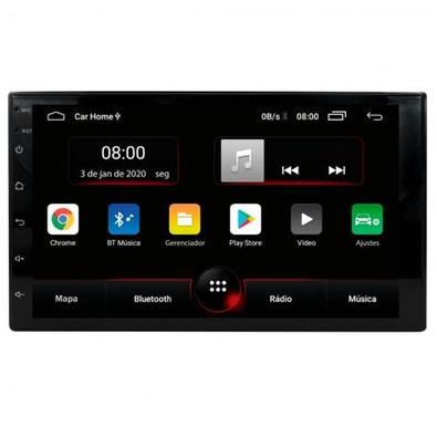 OBS: NECESSÁRIO MOLDURA 2 DIN PARA INSTALAÇÃO!1GB de RAM, processador Quad-core , memória flash de 16GB, display de 7, diversos aplicativos e muito ma