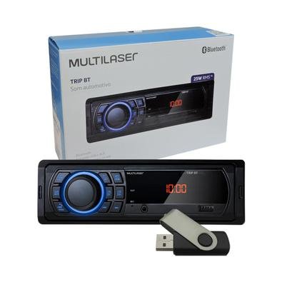 Som Automotivo Rádio Mp3 Player Multilaser Trip Bluetooth Usb + Pen Drive Brinde