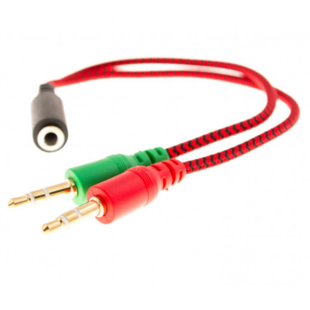 Imagem 2 de 2 do produto Cabo Adaptador Nylon Fone P3 Femea X 2 P2 Macho (kp-mpp02)