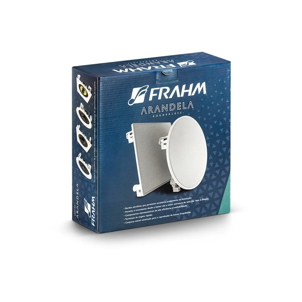 Caixa Acústica de Embutir Frahm, 6", 40W, Quadrada, Branco