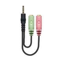 Use fones de ouvido de PC (fone e microfone) nos console Xbox One S ou superior, PS3 e PS4 ou até mesmo no seu telefone celular. ·Adaptador com duas e