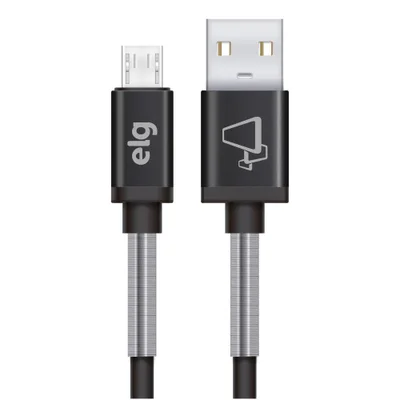 Cabo Micro Usb Elg Sp510bk Inox 1 Metro Cinza