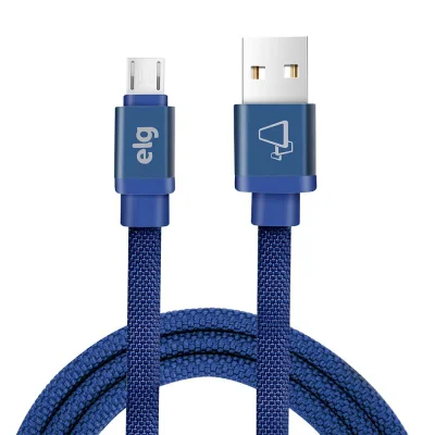 Cabo Micro Usb V8 Elg Tecido Canvas Azul 1m Cnv510be
