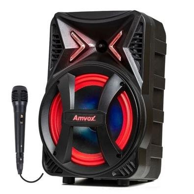 Caixinha De Som Com Microfone Amvox Aca 189 180w Rms Potente | KaBuM!