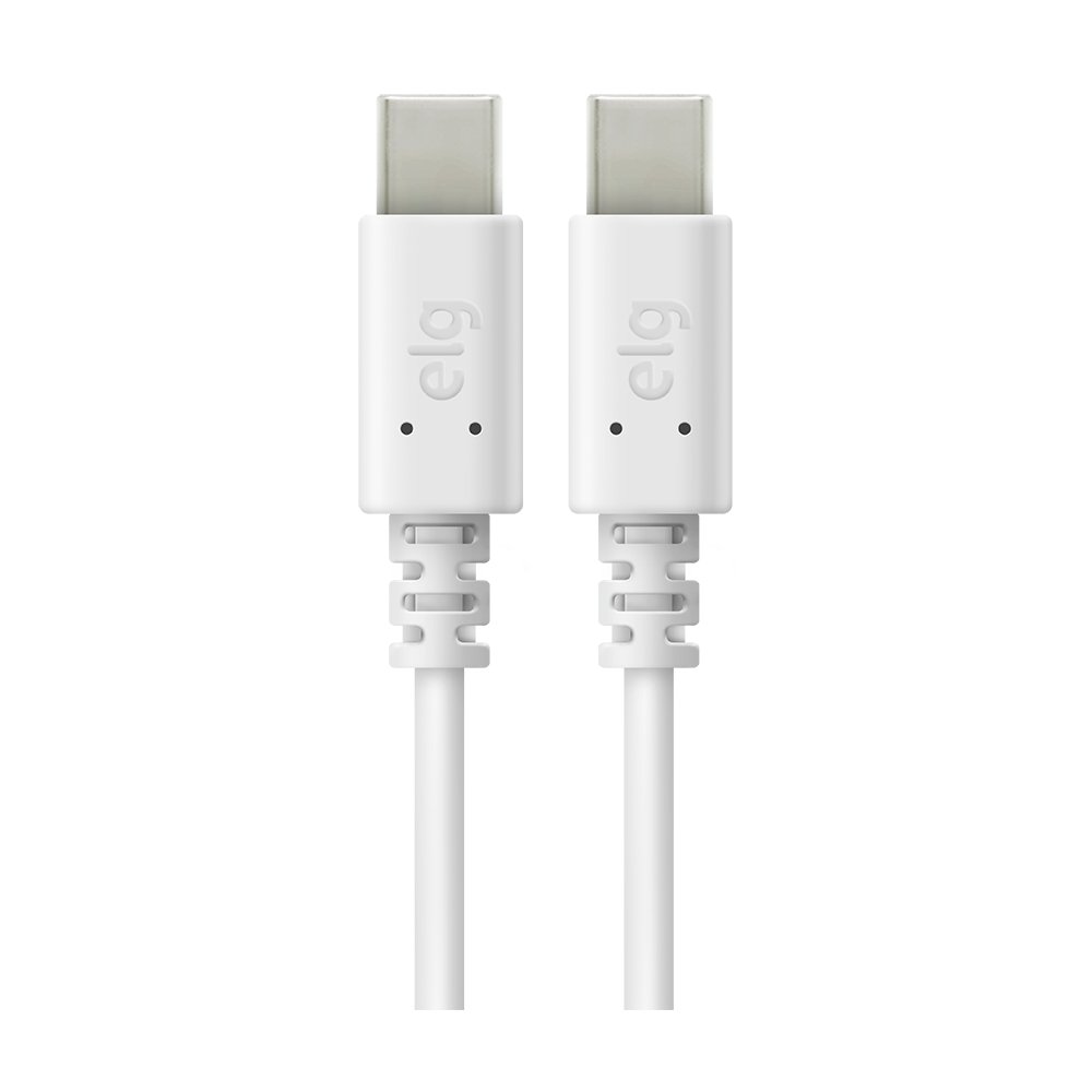 Cabo Usb Tipo-c Para Usb Tipo-c, Carga Rápida 15w 3a, 1 Metro, Branco, Tc2tc, Elg