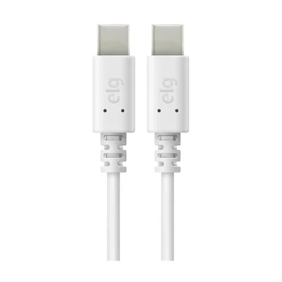 Cabo Usb Tipo-c Para Usb Tipo-c, Carga Rápida 15w 3a, 1 Metro, Branco, Tc2tc, Elg