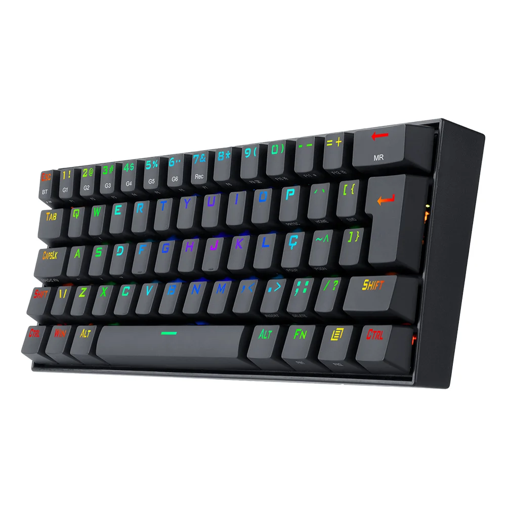 Teclado Gamer 60% Sem Fio Redragon Draconic, Preto, Switch Outemu Mk2 Brown, Abnt2, Bluetooth 5.0 - K530RGB (BROWN)