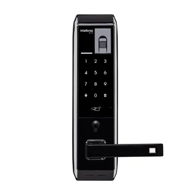 Fechadura Eletrônica Digital Intelbras Fr 330, Biometria, Senha, Chaveiro Ou Tag Touch, com Chave Manual, Preto