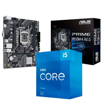 Kit Upgrade Kaikora, Intel 11ª Geração I5 11400F + Asus H510