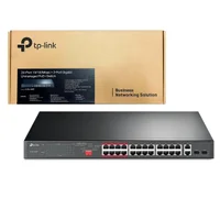 Switch TP-LINK Tl-sl1226p, 10/100mbps, Não Gerenciável, Gigabit, Poe+ E 2 Portas - Com 24 Portas